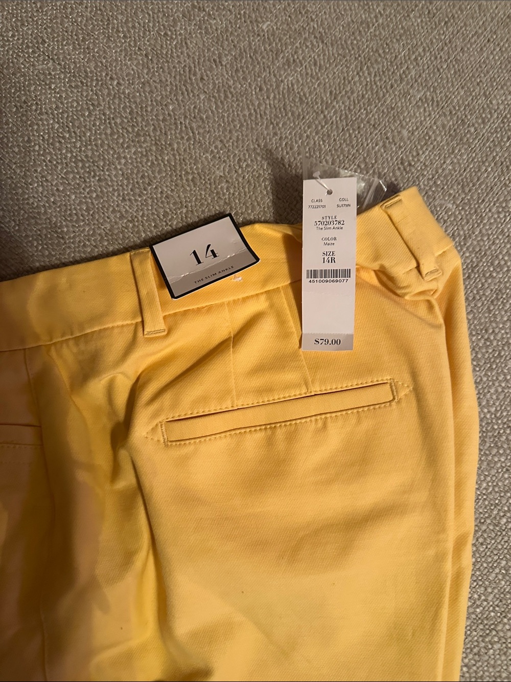 White House Black Market Yellow Cropped Ankle Pants - Picture 2 of 3